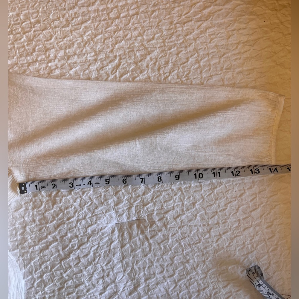 White and Blue Embroidered Shirt - Picture 6 of 7